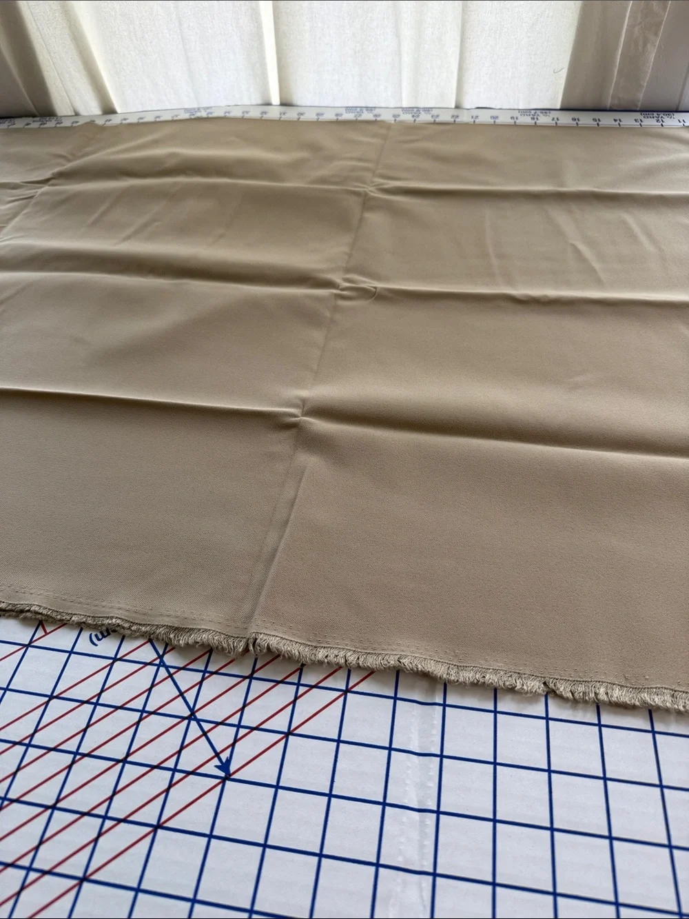 Khaki Stretch Twill Suiting Fabric 1⅓ Yards x 58” Tan Pants Skirt Jacket Apparel